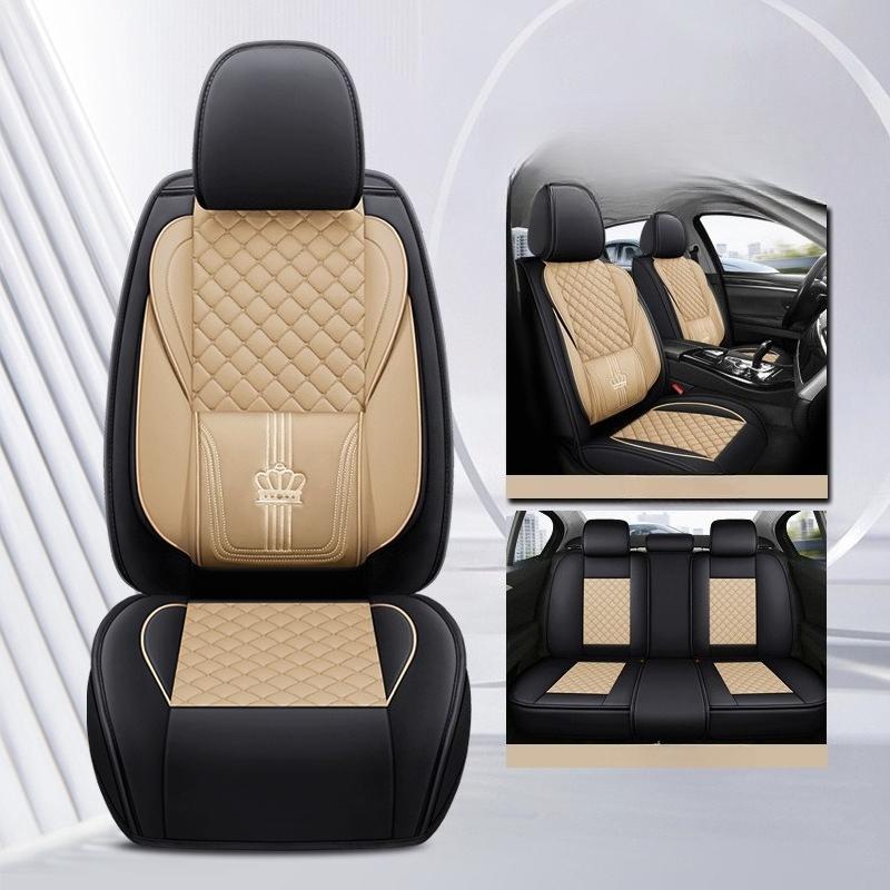 All-Season Universal Car Seat Cushion, Full-Coverage Car Seat Cover, Wear-Resistant Faux Leather Car Seat Cover, 5-Seater Car Cushion