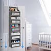 1 Piece 5-Layer Non-Woven Door Organizer Rack Large Capacity Hanging Storage Bag for Bathroom Bedroom Door Storage Solution