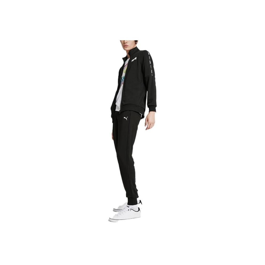 PUMA Solid Color Letter Logo Track Jacket Men Jackets Black 671981-01