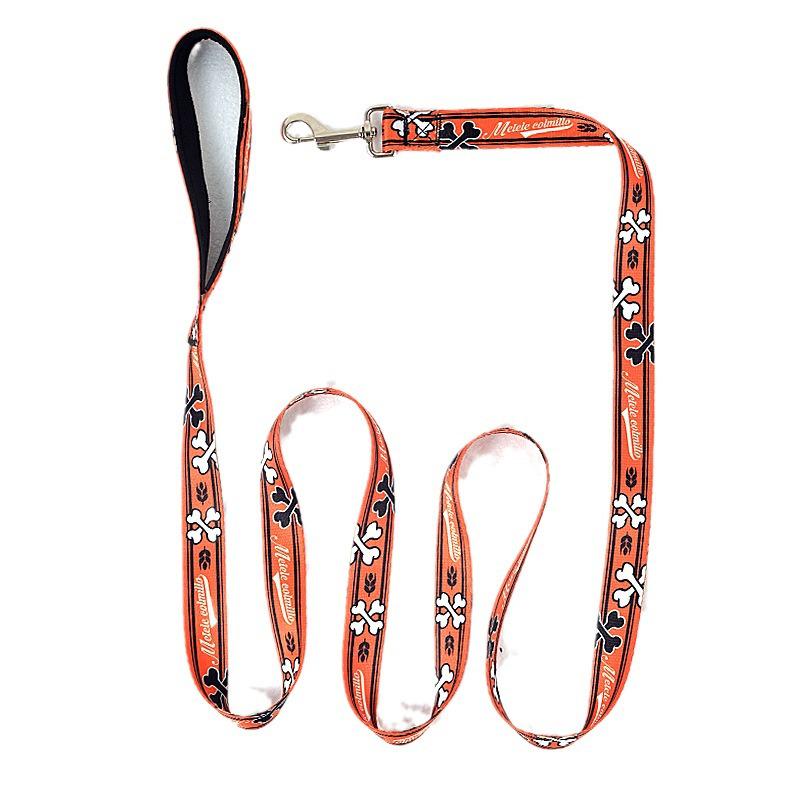Polyester Printed Dog Leash with Logo - Explosion-Proof, Large Dog Traction Rope