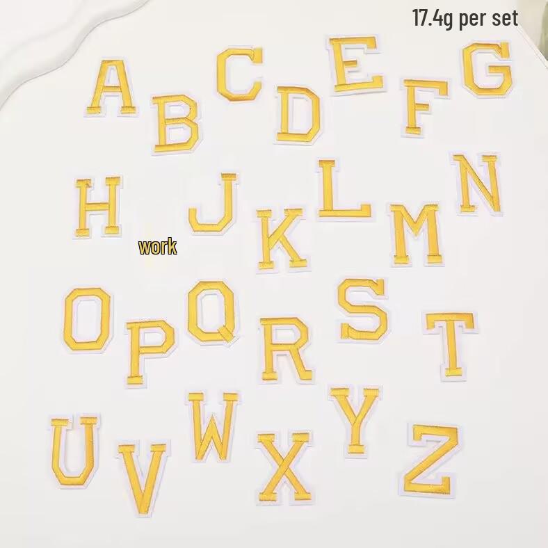 Multi-Color Embroidered Letter Patches for DIY Shoes, Hats, Bags, and Textiles.