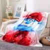 1Pc Colorful Smurf Watercolor Art Blanket Soft And Comfortable Casual Warm Camping Travel Christmas Halloween Xmas Gift M924322