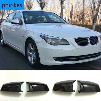 2 stücke Ersatz Carbon Auto Ox Horn Seite Rückspiegel Kappe Shell Cover Trim Für BMW E60 E61 5 serie