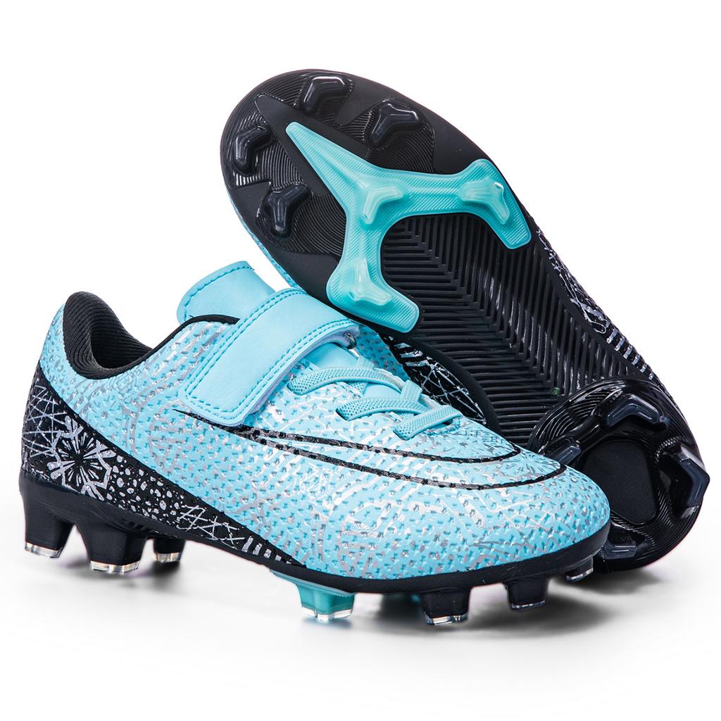 Children's Football Shoes Low Top Velcro Boys and Girls Student Training Sneakers Spike Shattered Sneakers