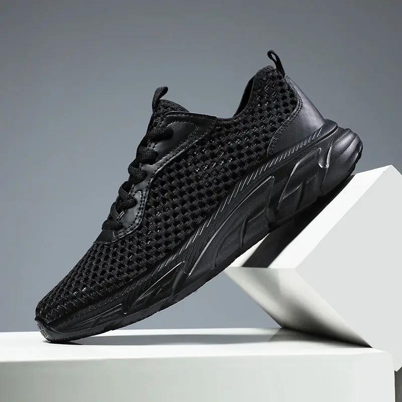 

Minimalist Sports Shoes for Men Thick Platform Mesh Upper Outdoor Spring and Autumn Jogging Simple Walking Man Casual Sneaker 49