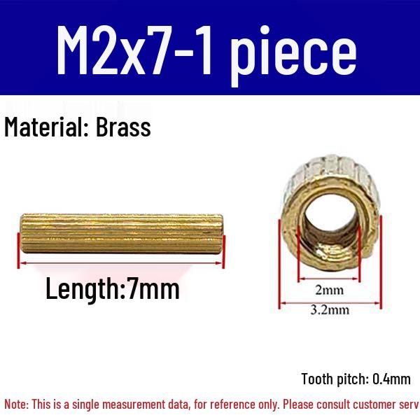 Brass M2 Round Double-Pass Knurled Copper Pillar Screw for Camera Security