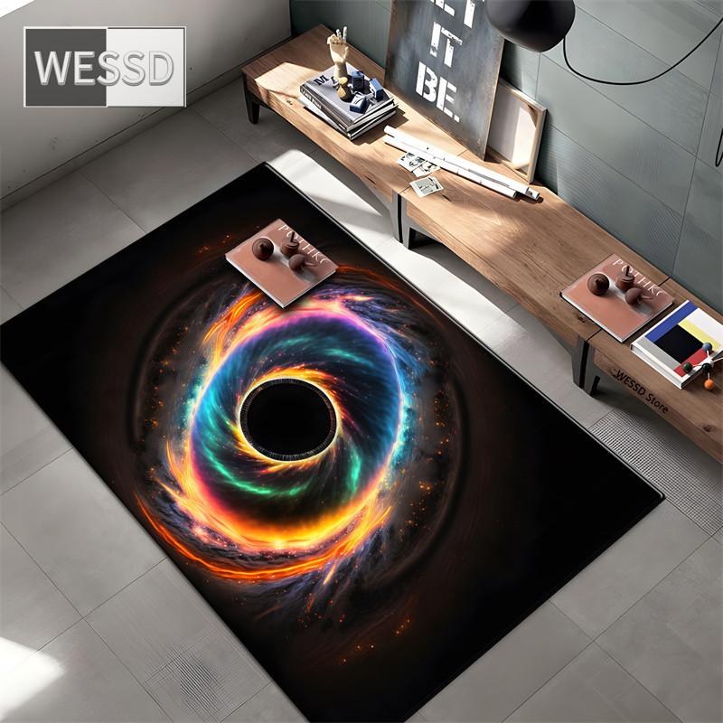 3D-tepper til barneroms universet teppe planet svart hull ytre rom teppe for gutter tilpasset teppe badematte 3D