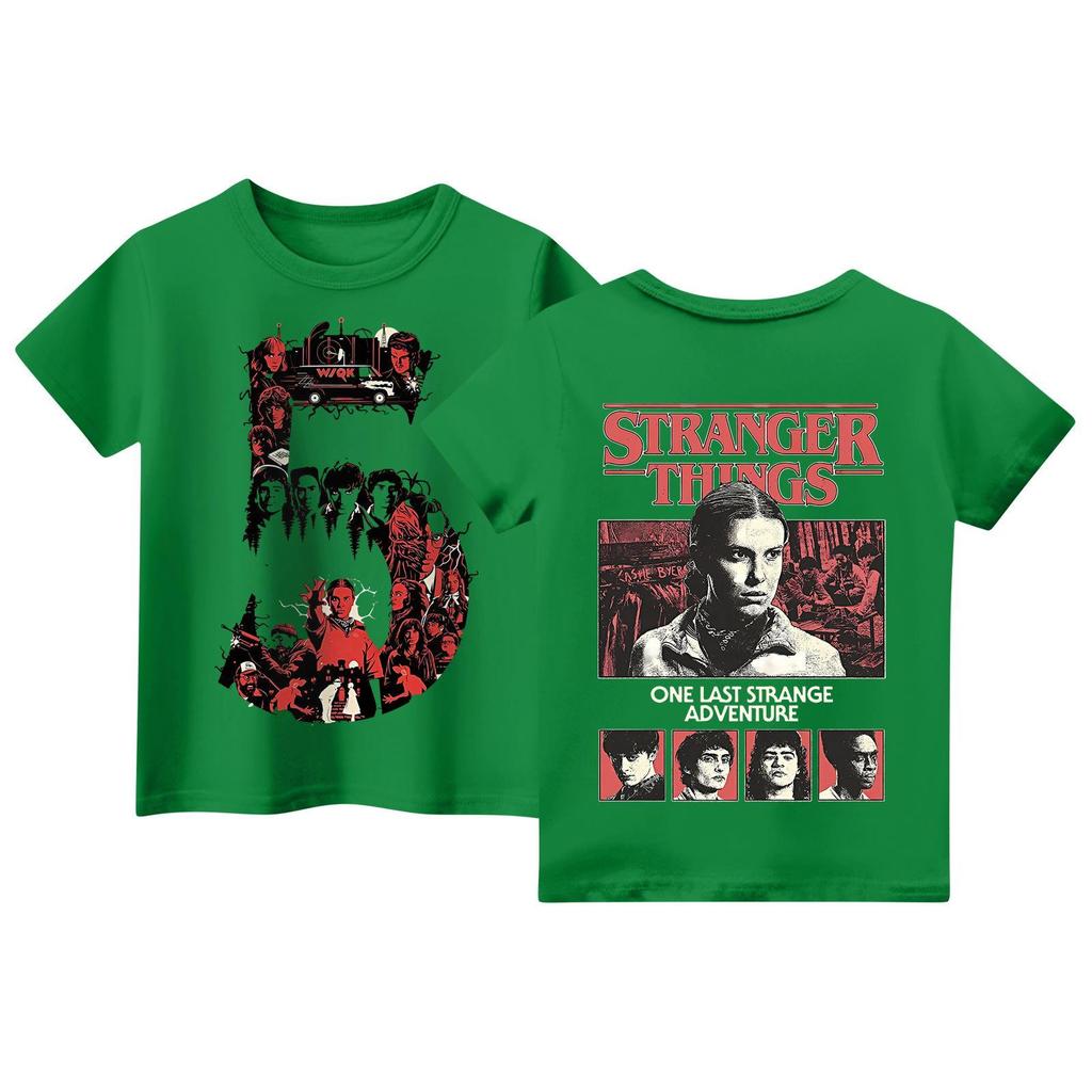 Children's Short Sleeve Tops Casual Print T Shirt Round Neck Pullover Blouse