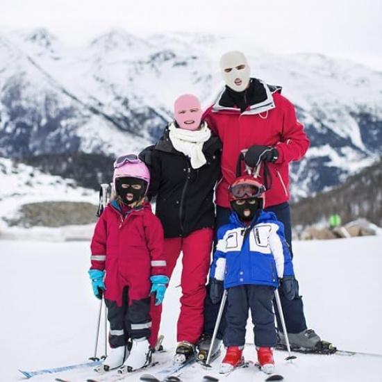 2Pcs 3 Hole Winter Knitted Mask, Full Face Cover Ski Scarf Mask Warm Balaclava For Adult Skiing, Motorcycle,Wind Protection