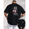 Europäische Größe Herren Shiva Dreizack Sanskrit Text Muster Doppelseitiger Druck T-Shirt, Indischer Religiöser Stil, Bequemes und Vielseitiges Oberteil