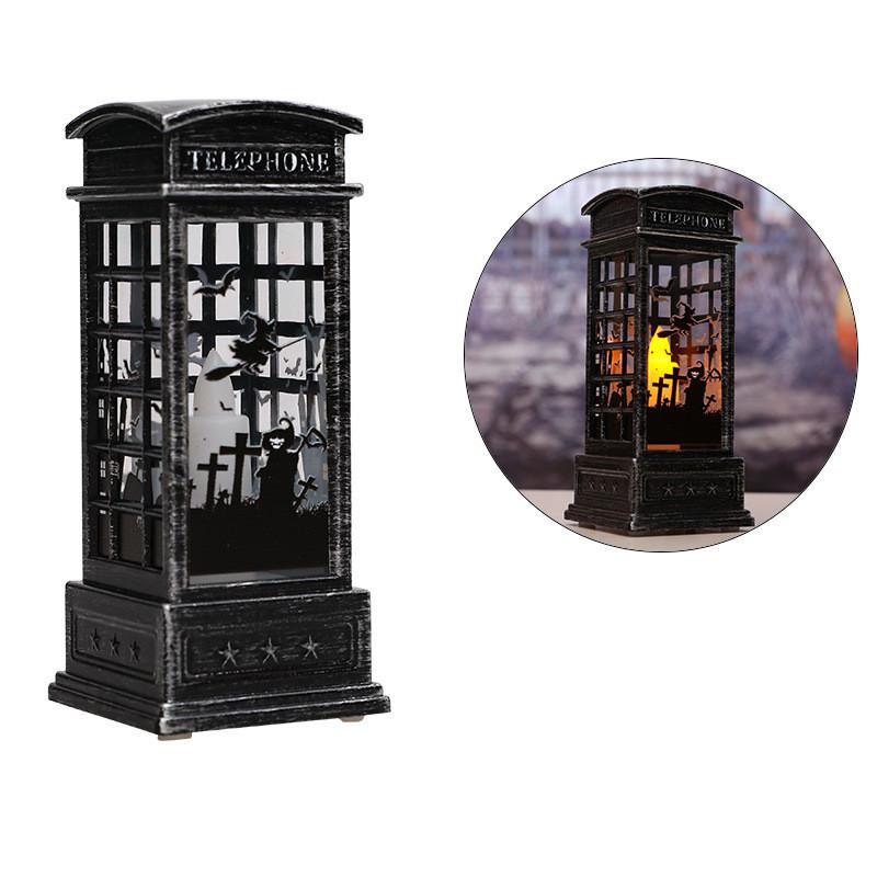 

Halloween Luminous Telephone Booth Electronic Candle Light Pumpkin Decor Witch Witch