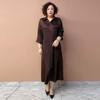 Women’s Silk Dress Summer Lapel Plus-size Dress Solid Color Soft Skin-friendly Breathable Silk Long Dress