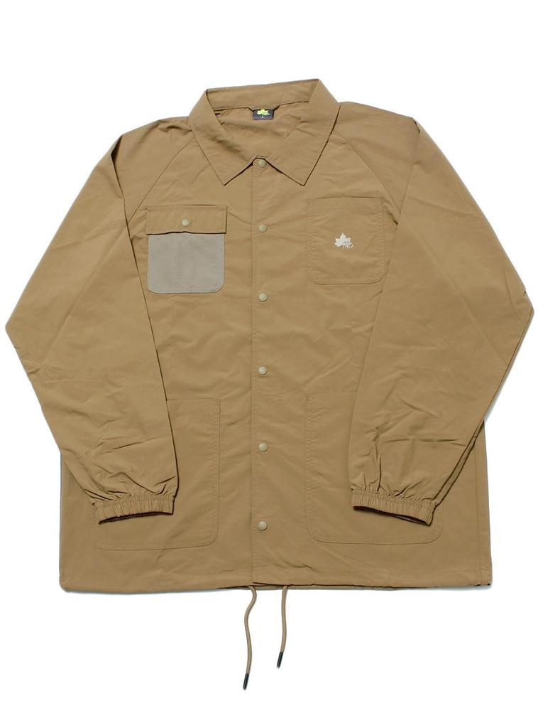 One Colors LOGOS PARK Men's Nylon Coverall, Sweat-Wicking, Quick-Drying, Outdoor Blouson Jacket, Size 2L, Beige (15)