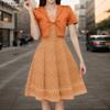 ZANZEA Women Casual Patchwork Summer Short Sleeve Print Dress