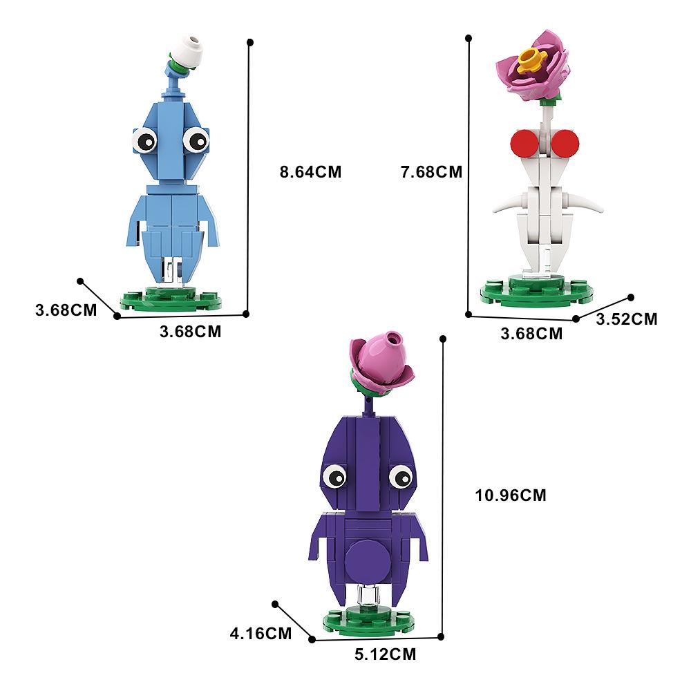Pikmin Building Blocks - Compatible with Lego, Small Bricks Assembly Toy
