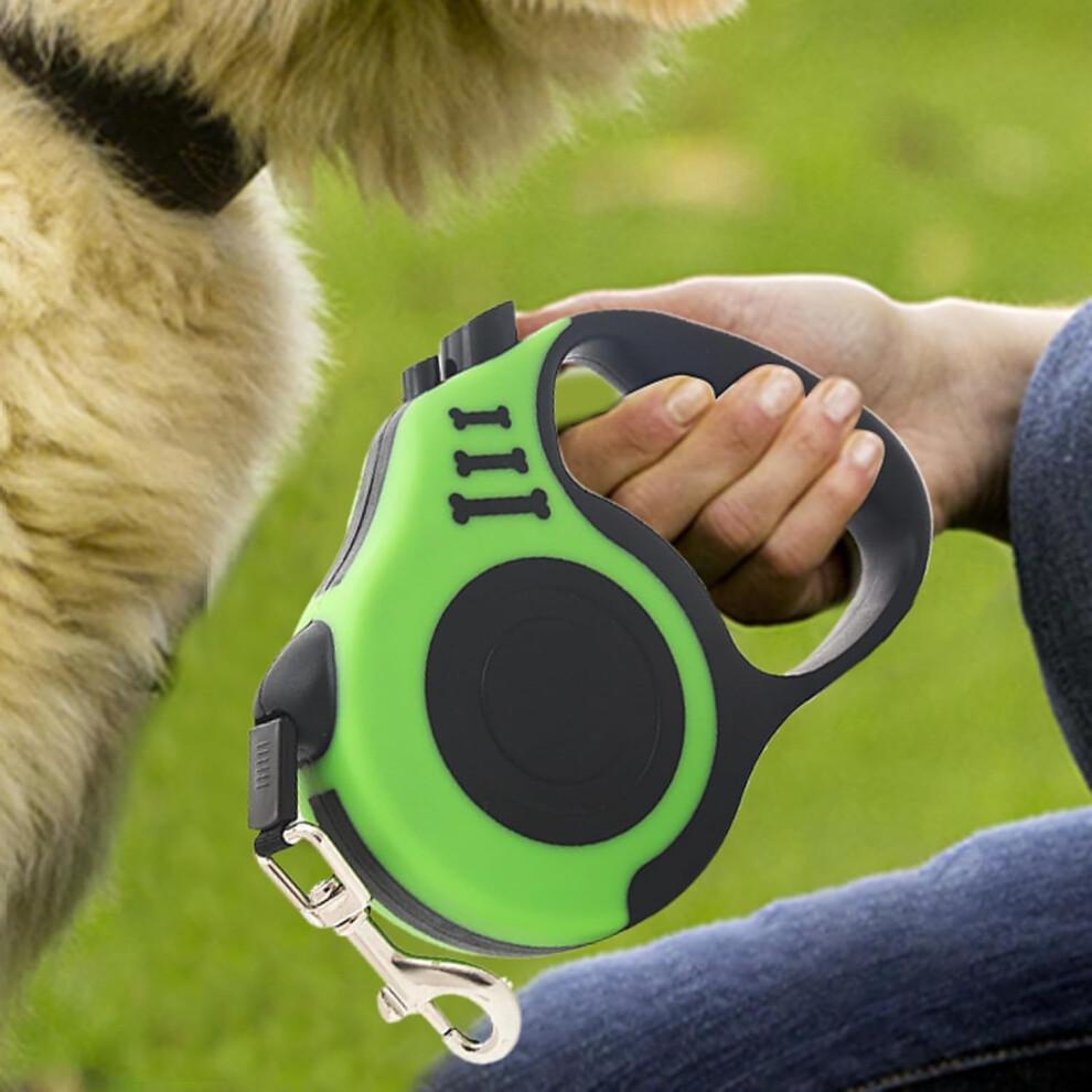 Retractable PET lead, telescopic traction rope  Automatic pet leash  Ergonomic handle green