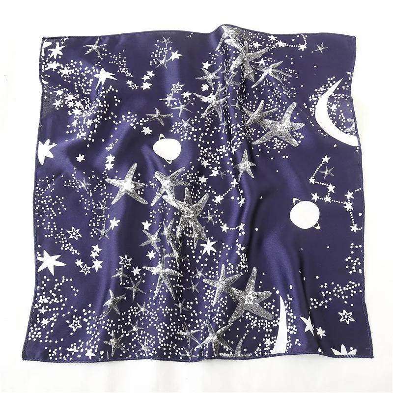 50x50 Square Scarf Hair Tie Band For Business Party Women Elegant Small Vintage Skinny Retro Head Neck Silk Satin Scarf Present