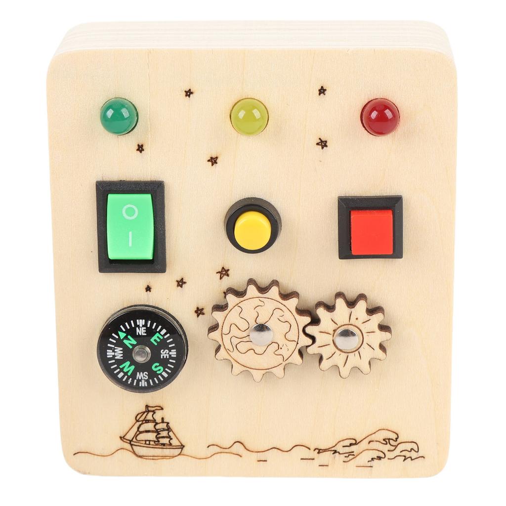 Wooden Sensory Board Switch Toy Red Green Light Switch Board Game Educational Early Learning for