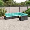 VidaXL Garden Lounge Set with Cushions 9 Pcs, Patio Sofas, Furniture Set, Outdoor Terrace Furniture, Black 3227142