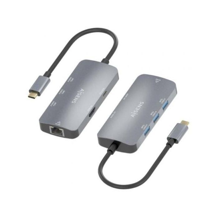 HUB USB-C - AISENS - ASUC-6P019-GR - 6 Ports - 4K Ultra HD - USB Power Delivery 100W