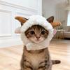 Funny Cat Caps Sheep Plush Pet Head Cover Cute Cat Small Dog Winter Warm Headwear Head Cover Cross Dressing Hat Cosplay Hat