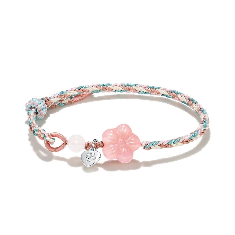 Barbie Agate/chalcedony bracelet Peach blossoms, new Chinese style, pink peach blossoms, love confession, prosperous marriage, peach Ba2506083 белый