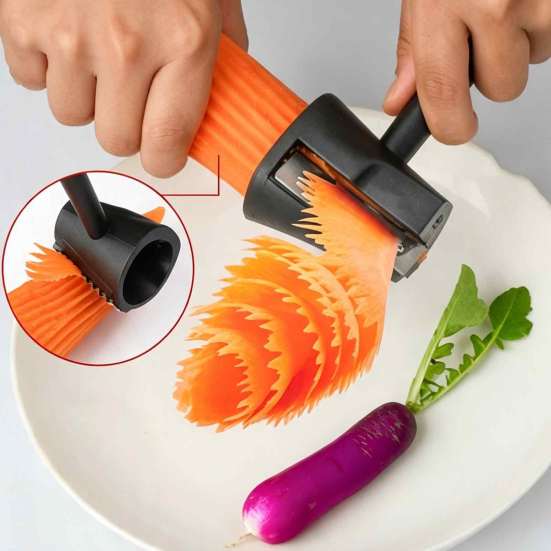 Mehrzweck-Küchengerät Gemüse-Karotten-Lockenwickler und Schäler, Spiralschneider mit ergonomischem kreativem Utensilien-Griff, Edelstahlklinge