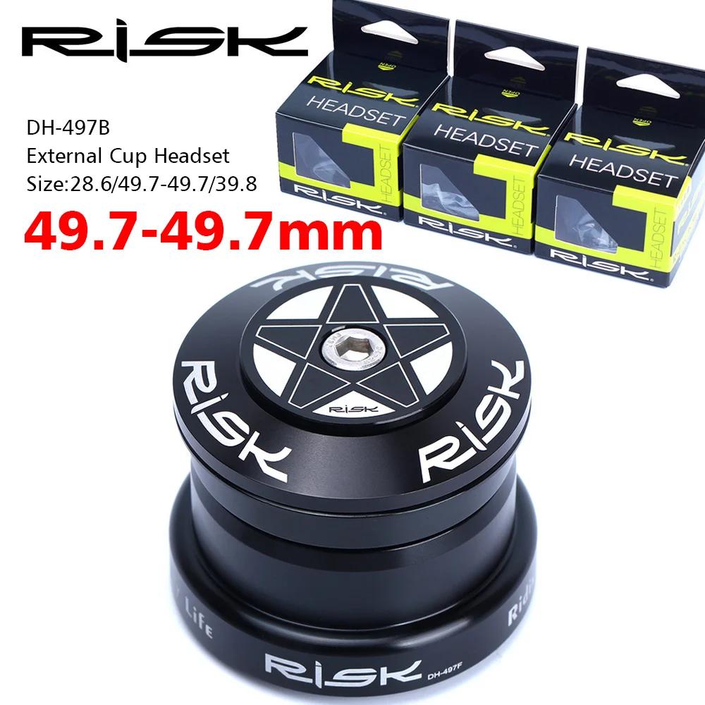 Mountain Bike Headset Downhill 44-49.7mm Cone-Shaped Compatible with 1.5 Tapered Fork Bearings Complete Set Durable Smooth
