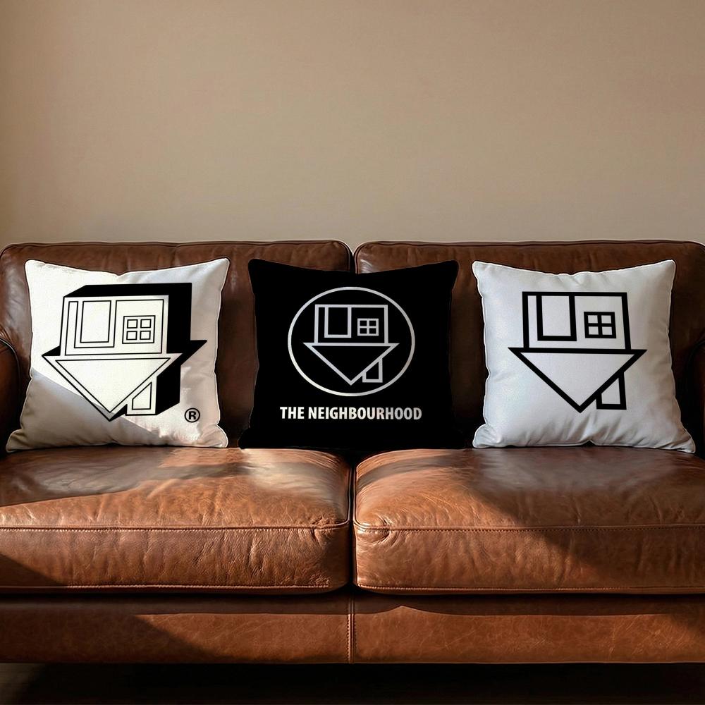 LOGO Design NNeighborhood Cushion Cover Soft Reversible Durable Pillow Cover MultiScene Use for Home Car Daily Comfort