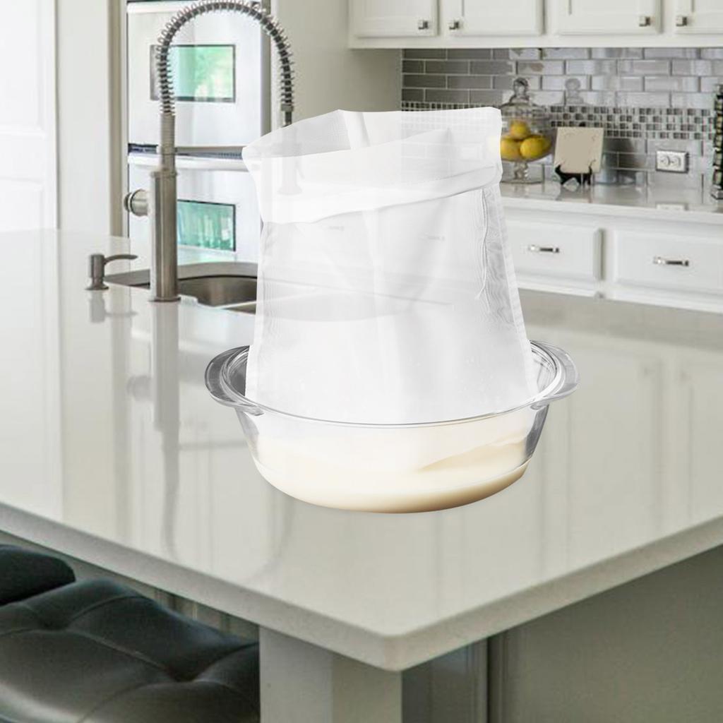 5Pcs Mesh Strainer Bag 80 Mesh Reusable Gauze Filter for Nut Milk Soy Yogurt Juice Cheese Easy Liquid Filtration
