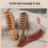 Sandalwood Wide-Tooth Comb for Curly Hair - Large Size, Portable, Unisex Head Therapy & Massage.