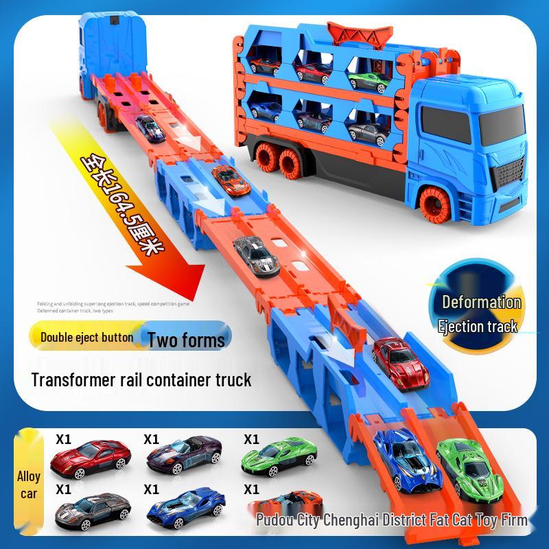 Transforming Toy Truck Car Model with Launching & Storage Features for Kids Aged 3-6