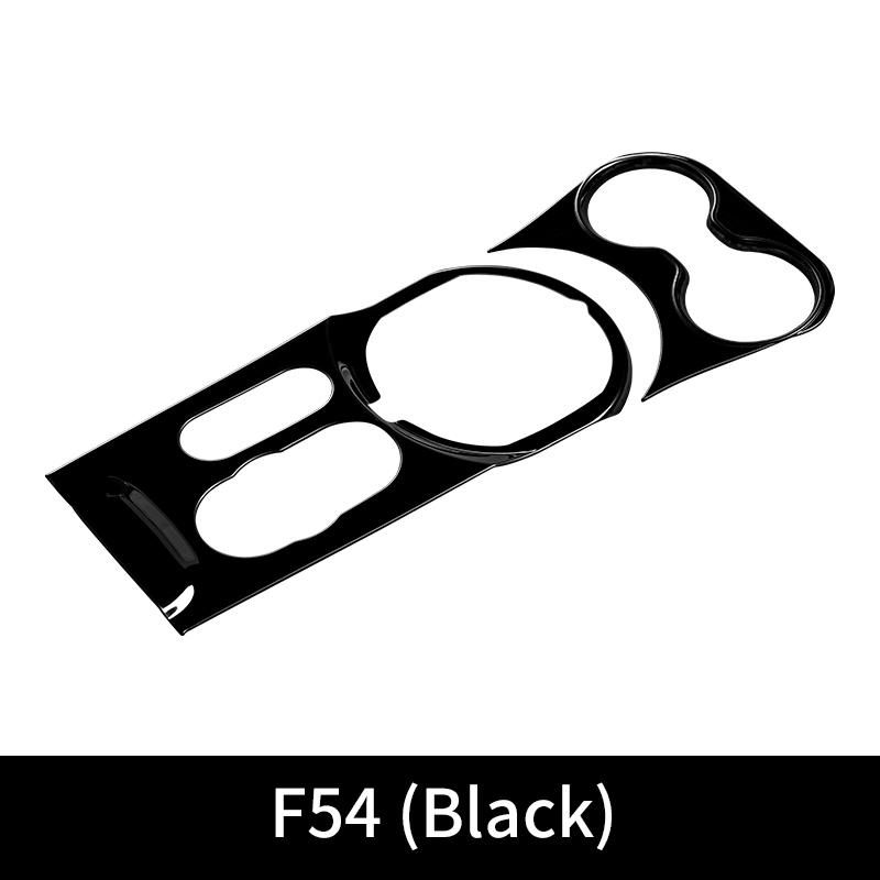 Fit for MINI COOPER F54 F60 Central Control Gear Shift Panel Sticker Car Cup Holder Cover Stainless Steel Accessories Trim F54 чёрный