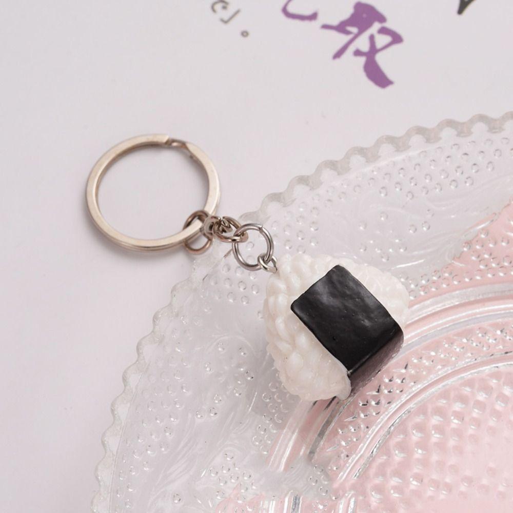Resin Simulation Japanese Sushi Key Chain Simulation Japanese Rice Ball Model Pendant  Jewelry Girl