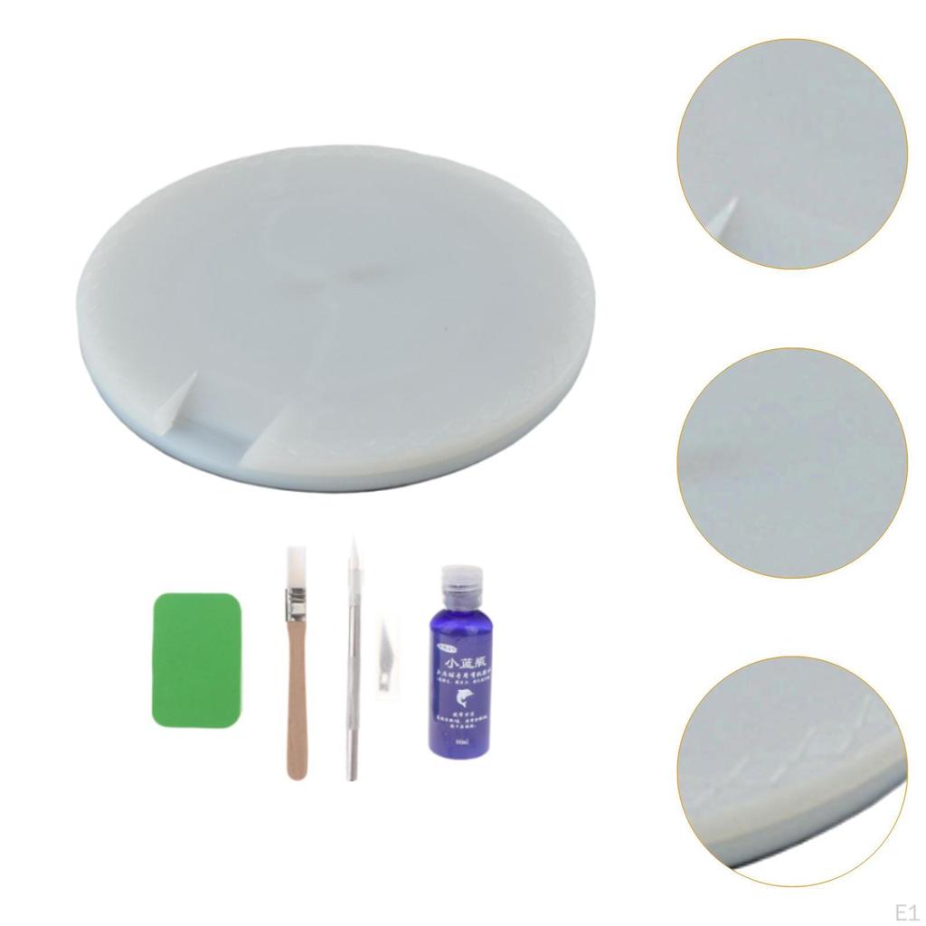 Table Tennis Racket Assembled Cutting Board DIY Kits PE Diameter 22cm Rotating Non Slip