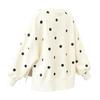Damen Freizeit Pullover mit langen Ärmeln und Polka-Dot-Muster, lockere Passform