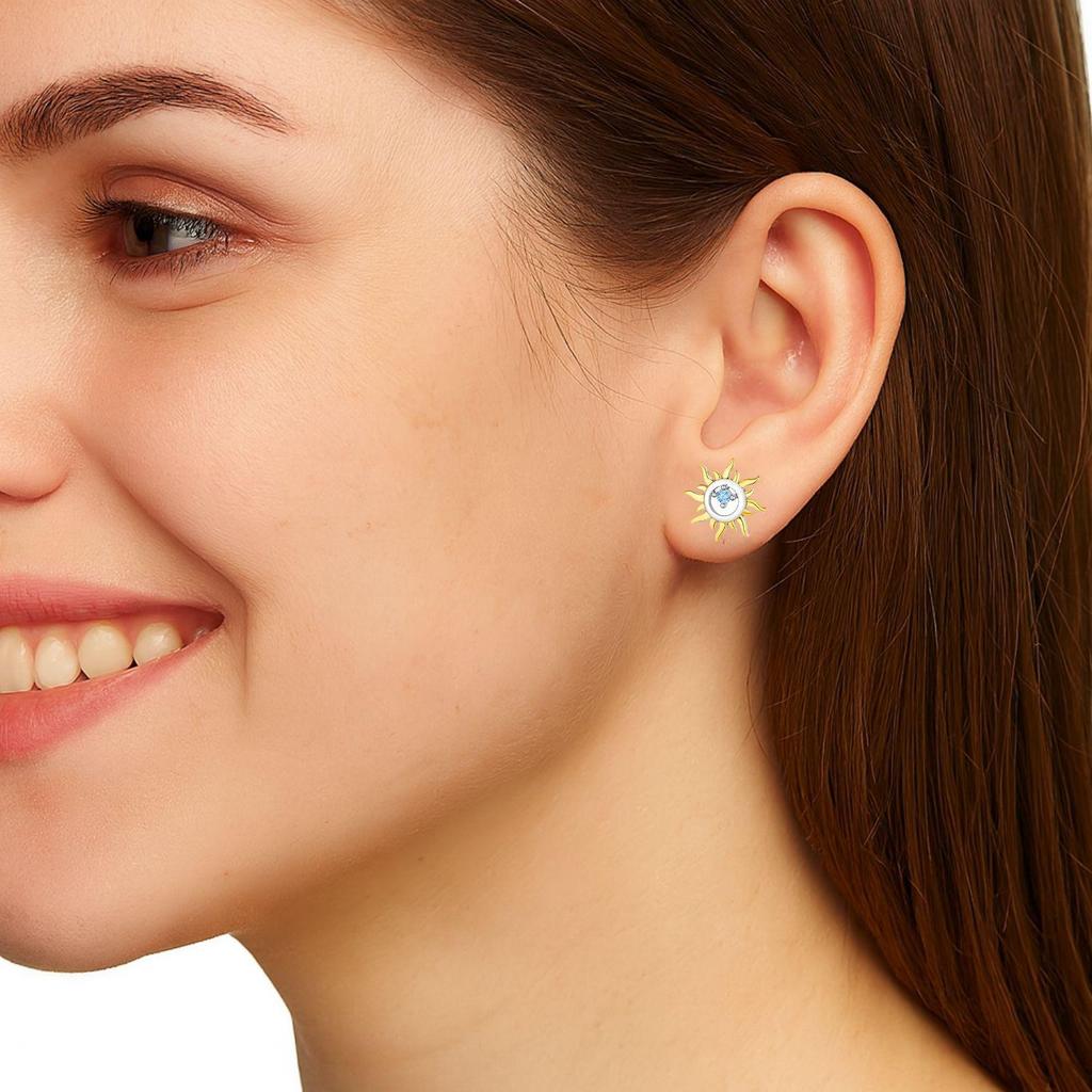 925 Sterling Silver Sun Stud Earring