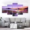5 Panels Nature Landscape Posters Canvas Painting Mountain Pictures Flowers Wall Art For Living Room Modern Home Decor No Frame