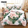 Chic Cactus Bedding Set Queen For Kids Teen Decor Cartoon Green Plants Succulents Duvet Cover Nature Art Floral Comforter Cover