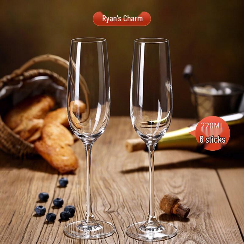 ZISIZ European Handmade Champagne Glass Set (6-Pack)