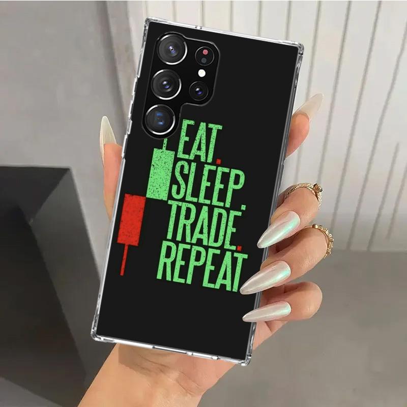 Trade Investment Forex Stock Market Phone Case for Samsung Galaxy S26 S24 S23 Ultra S25 Edge S22 S21 Plus S20 FE + Soft Print Sh
