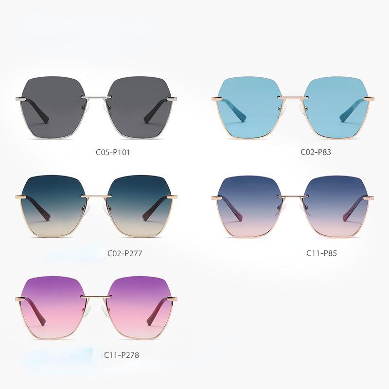 2025 New Polygonal Metal Frame Sunglasses with Fashionable and High-end Feel Sun Protection Travel UV400 Protection Sunglasses