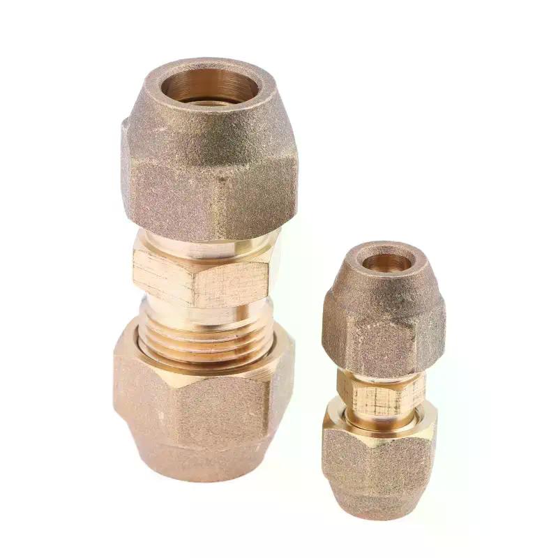 1Pcs 2 3 4 5mm Quick Connectors Straight Pipe Extension Joint No-Weld Fittings With Flare Nuts Copper Connectors