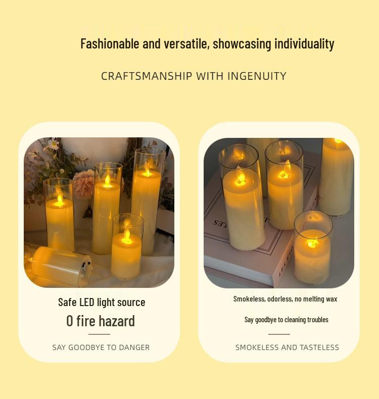 Acrylic LED Candle Light with Swaying Flame and Cup