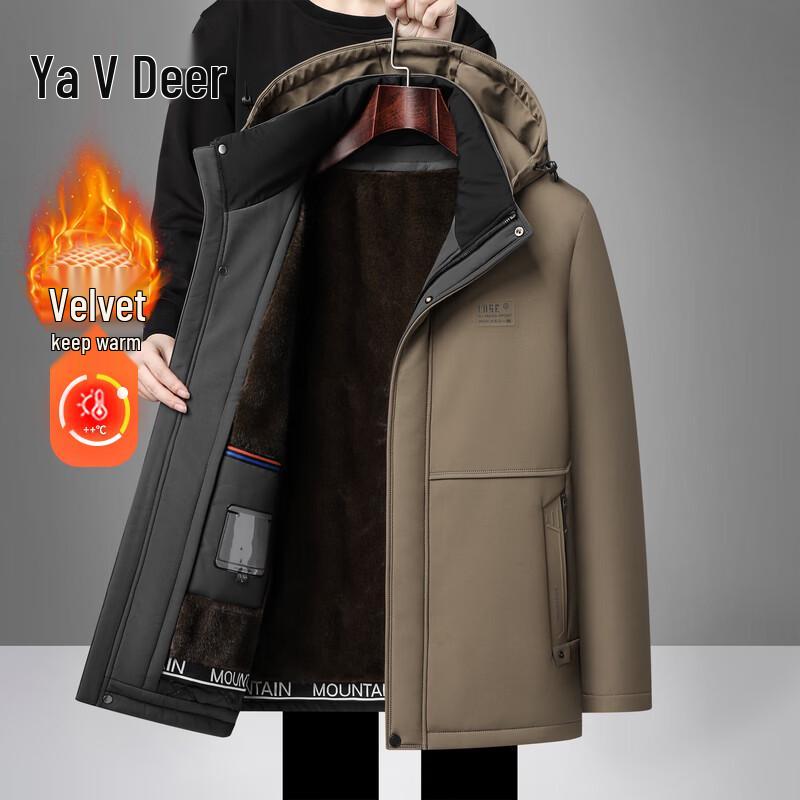 Ya Lu Men s Detachable Fleece Lined Winter Padded Jacket 3XL