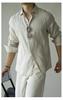 Men's Italian Linen Lightweight Long-Sleeve Shirt - Spring 2026 Casual, Old Money Style.