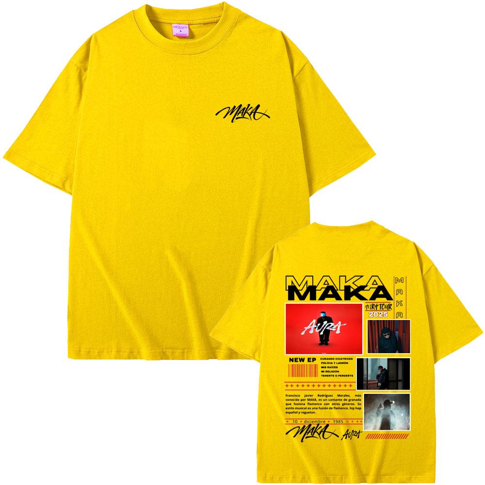 Rapper Maka Aura Concert Tour 2025 T Shirt Men Women Fashion Hip Hop T-shirt Men's Casual Cotton Short Sleeve Tshirt Streetwear