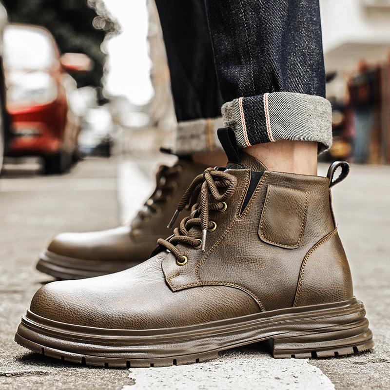Fashion Business men's short boots Classic British gentleman style Outdoor leisure party Daily Adults Office Black Brown shoes Hot