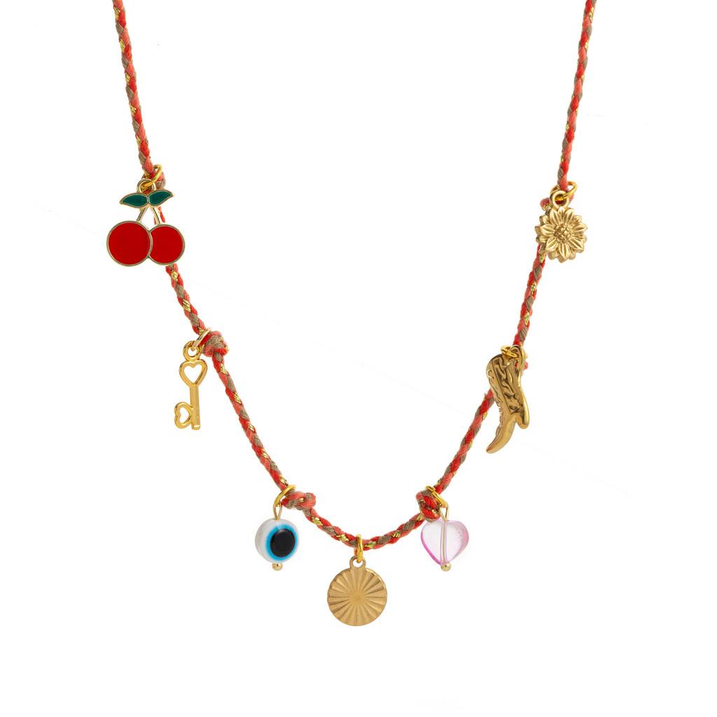 Titanium Steel Necklace With Braided Chain For Summer Fashion Accessories