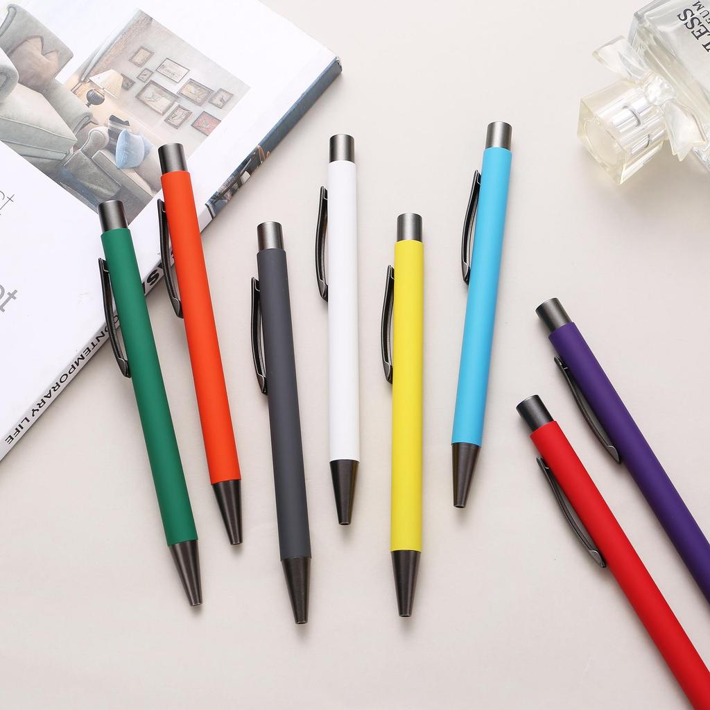 High-Value Colored Quick-Dry Ballpoint Pen with No-Skip Ink - Custom Logo Printing Available for Students.